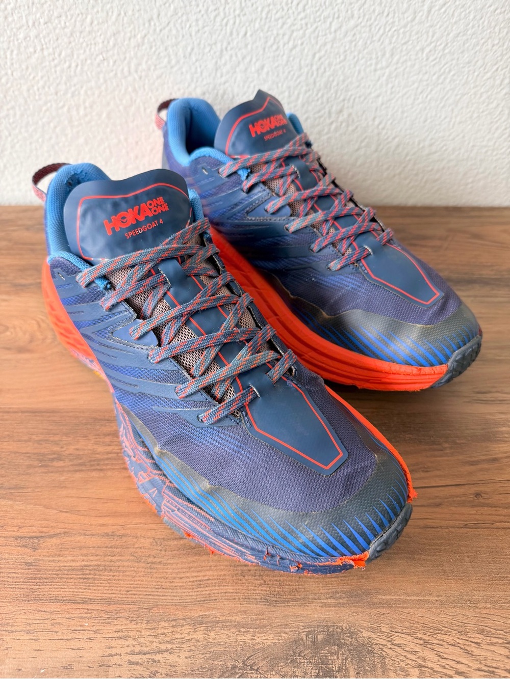 HOKA ONE ONE Speedgoat 4 Trail Running Shoes Real Teal/Persimmon Orange Men’s 11